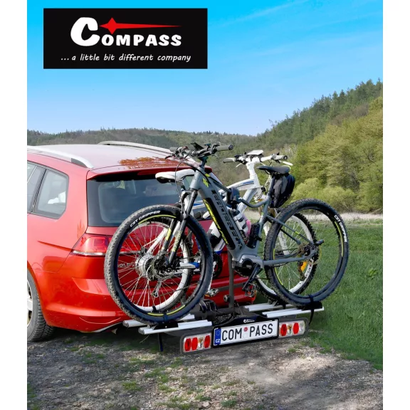 Compass E-BIKE TÜV 2 kerékpártartó, kerékpárszállító vonóhorogra - 2db kerékpár