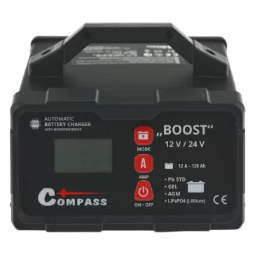 Compass akkumulátortöltő 5–120 Ah (12/24 V)