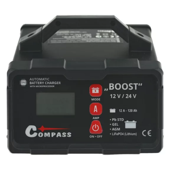 Compass akkumulátortöltő 5–120 Ah (12/24 V)