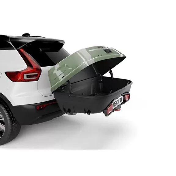 Hapro Boxer Hexagon L vonóhorogra szerelhető szállítóbox - 420 l, zöld