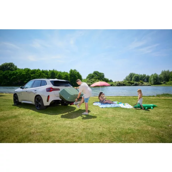Hapro Boxer Hexagon L vonóhorogra szerelhető szállítóbox - 420 l, zöld